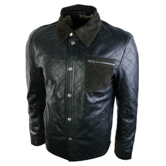 Mens Real Leather Hunter Safari Quilted Jacket Soft Brown Suede Patch Design-TruClothing