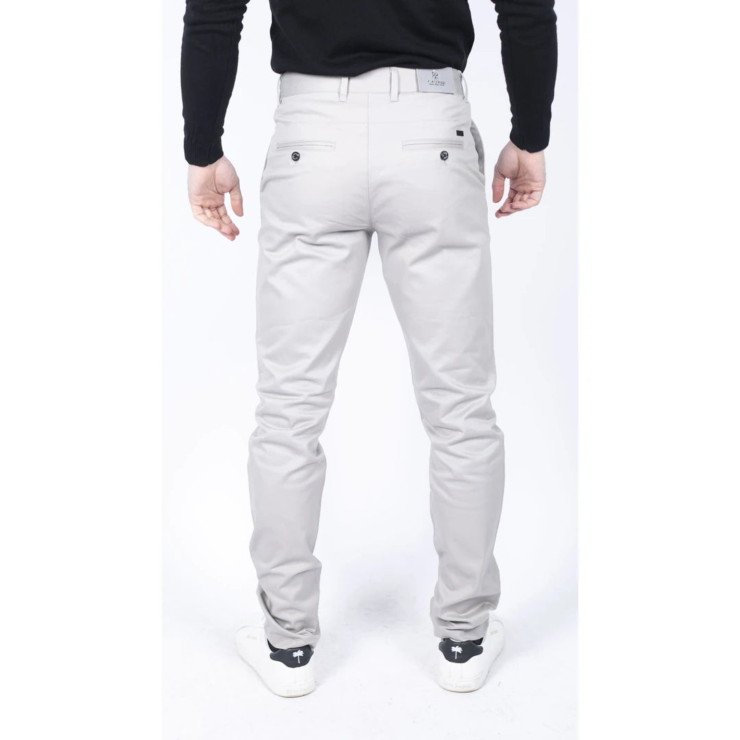 Mens Regular Chino Jeans Trousers Stretch Classic Smart Casual Tailored Fit-TruClothing