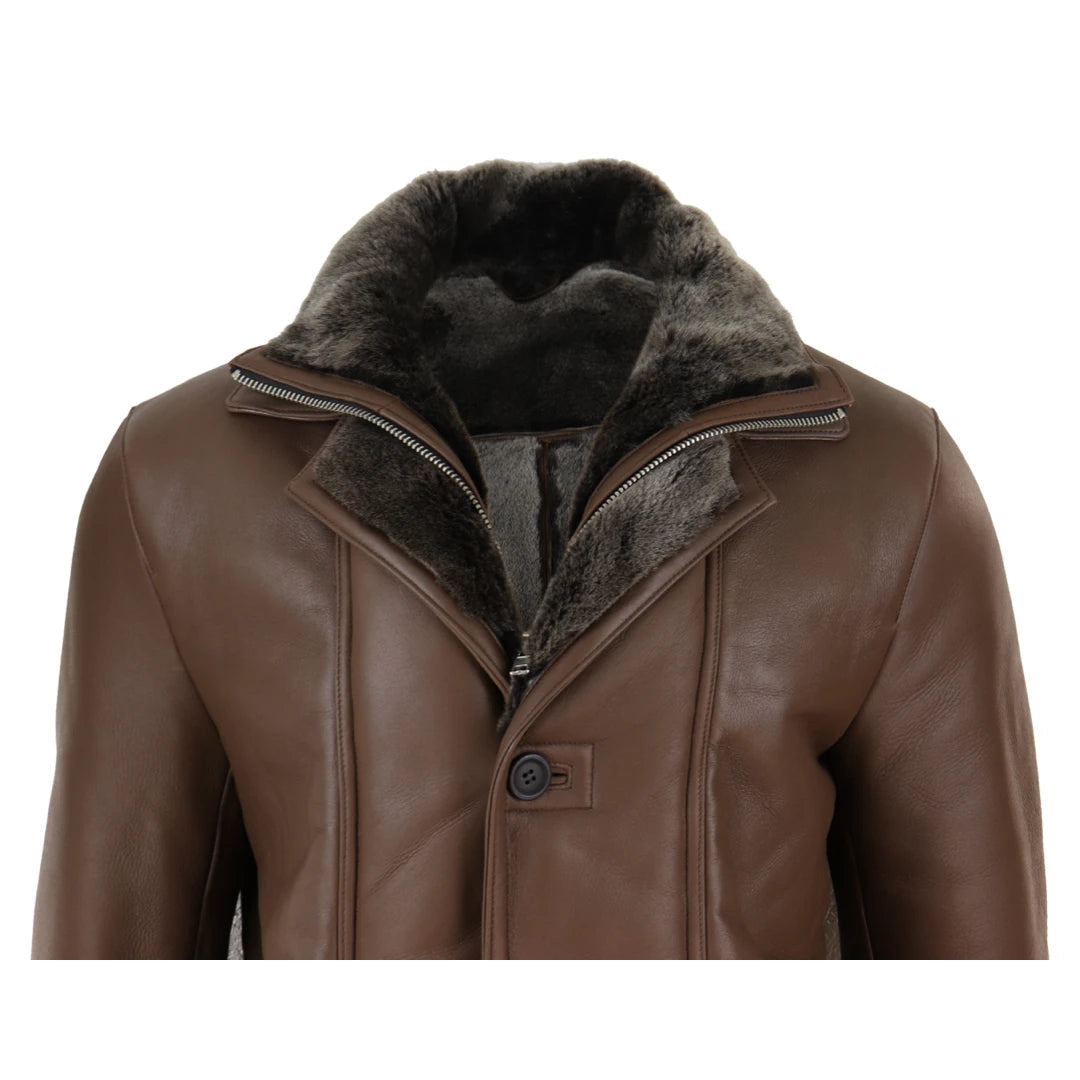 Men's Navy Woven Leather Jacket - Day Furs