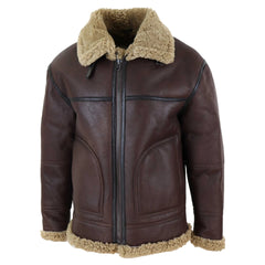 Mens sheepskin 2025 bomber jacket
