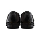 Mens Shoes Slip On Snake PU Leather Black Shiny Patent Tassel Smart Casual-TruClothing