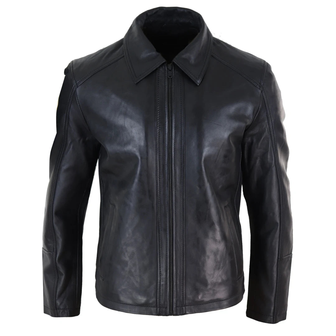 Mens Soft Nappa Leather Jacket-TruClothing