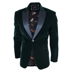 Mens Soft Velvet Ivory Cream 1 Button Dinner Jacket Tuxedo Blazer Smart Casual Fit-TruClothing