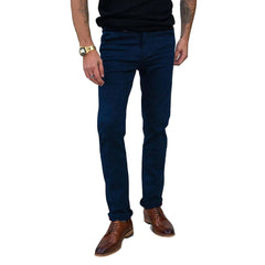 Mens Stretch Denim Jeans Navy Stonewash Black Premium Milano Smart Casual-TruClothing