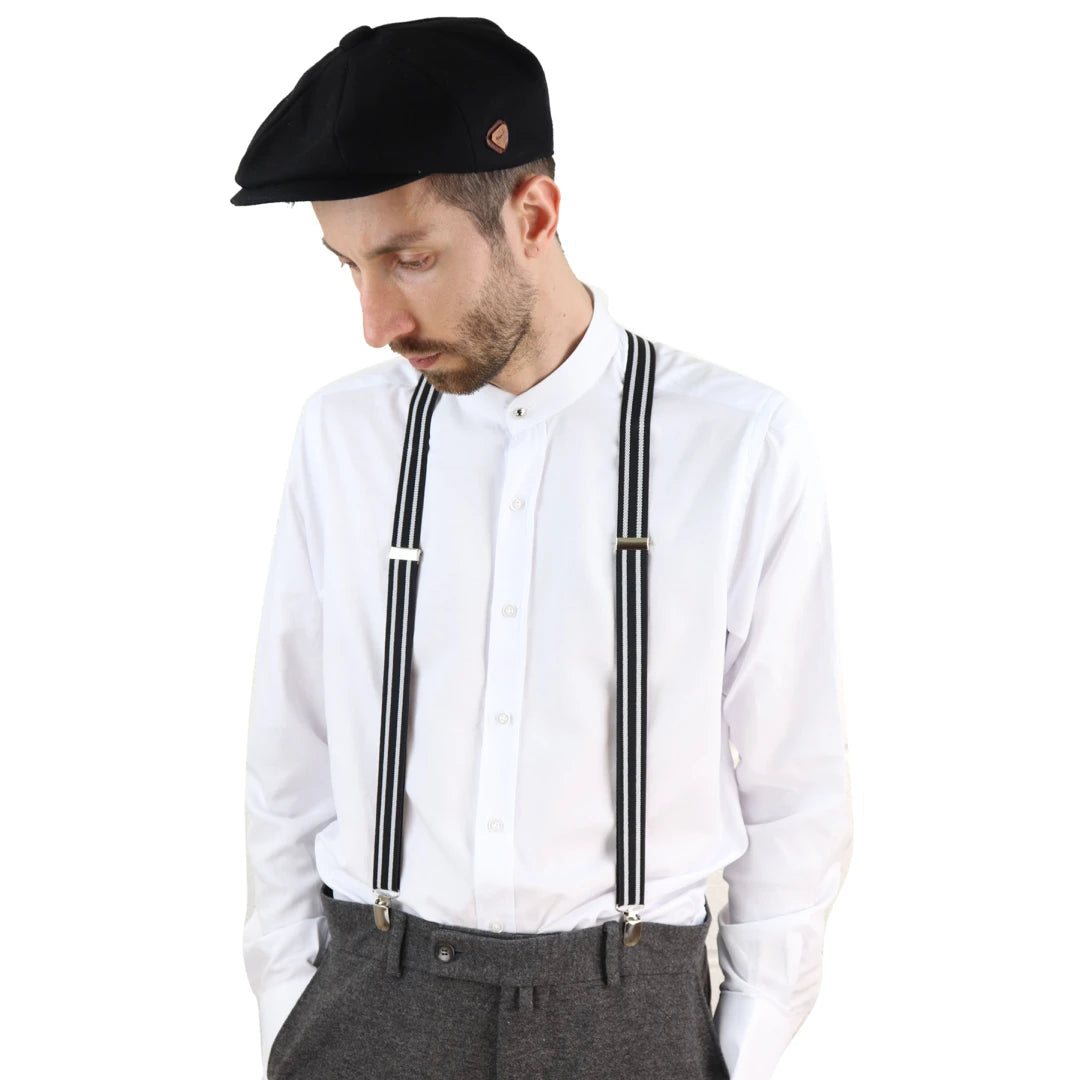 Mens Stripe Classic Trouser Suspenders-TruClothing