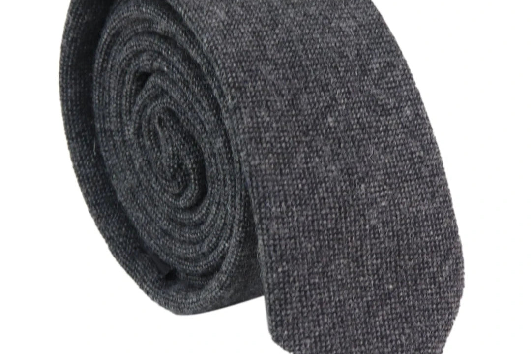 Mens Tie and Hankie Set - Grey Tweed STZ23, One Size-TruClothing