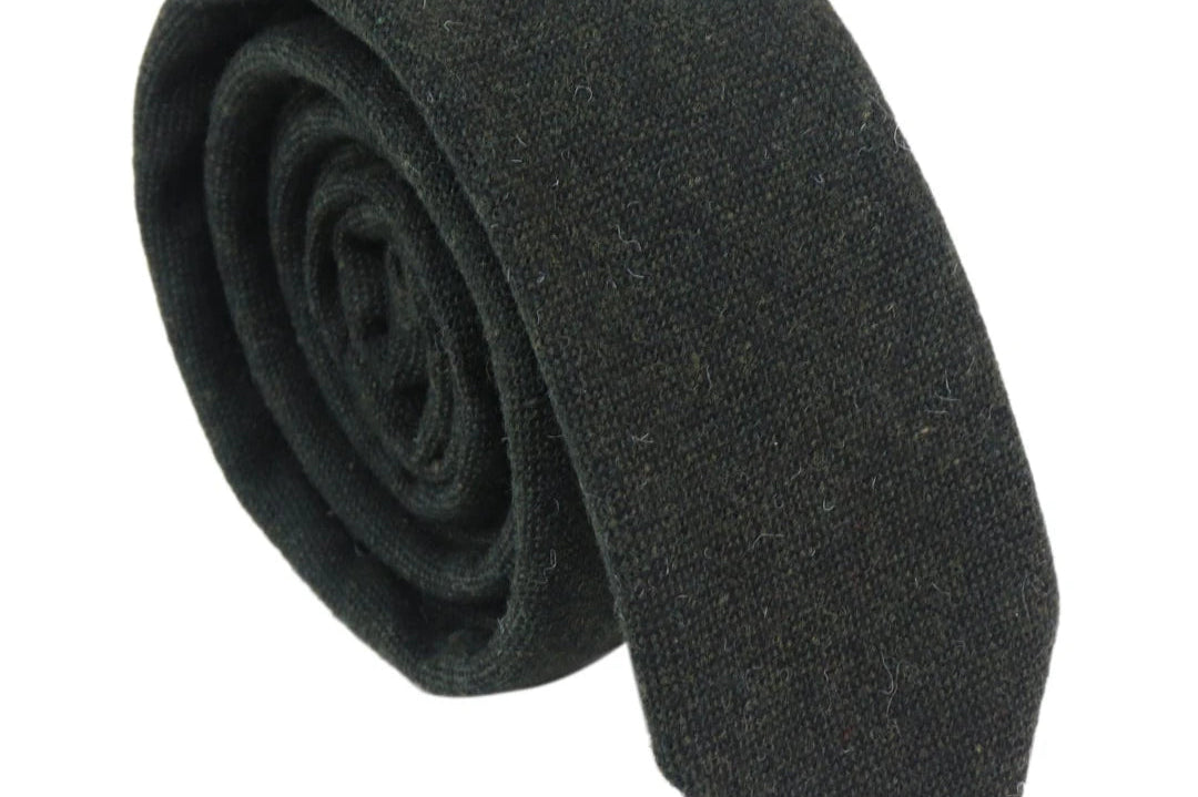 Mens Tie and Hankie Set - Tweed Olive STZ11, One Size-TruClothing