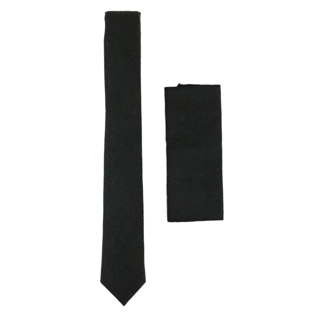 Mens Tie and Hankie Set - Tweed Olive STZ11, One Size-TruClothing
