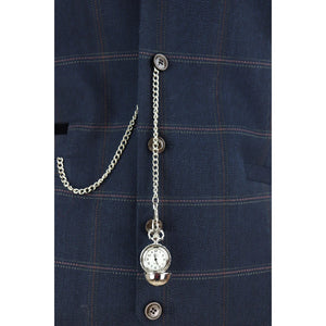 Connall - Men's Herringbone Tweed Check Waistcoat Pocket Watch Blinders-TruClothing