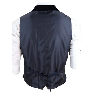 Connall - Men's Herringbone Tweed Check Waistcoat Pocket Watch Blinders-TruClothing