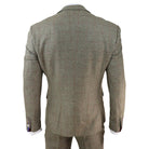 Mens Tweed Olive Green Check Suit-TruClothing