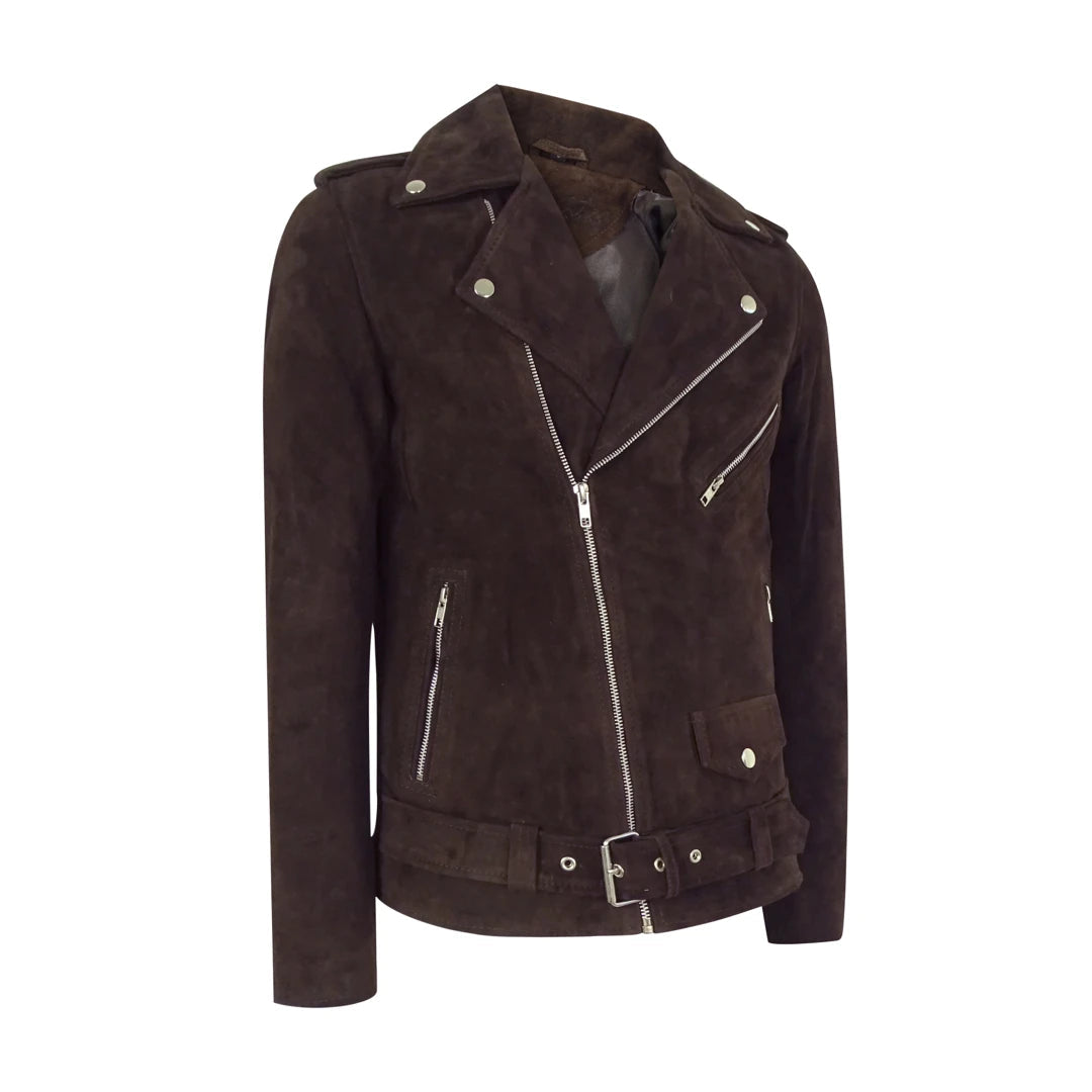 Men's Vintage Cross-Zip Brando Suede Jacket-TruClothing