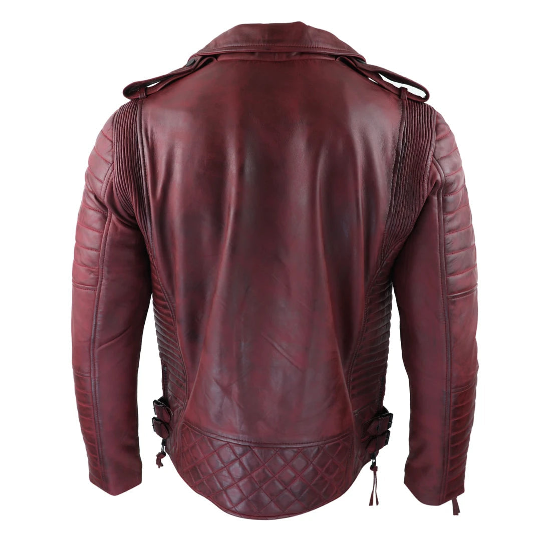 Men's Vintage Rub-Off Biker Jacket Brando Style-TruClothing