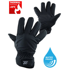 Mens Waterproof Ski Gloves - Black, One Size-TruClothing