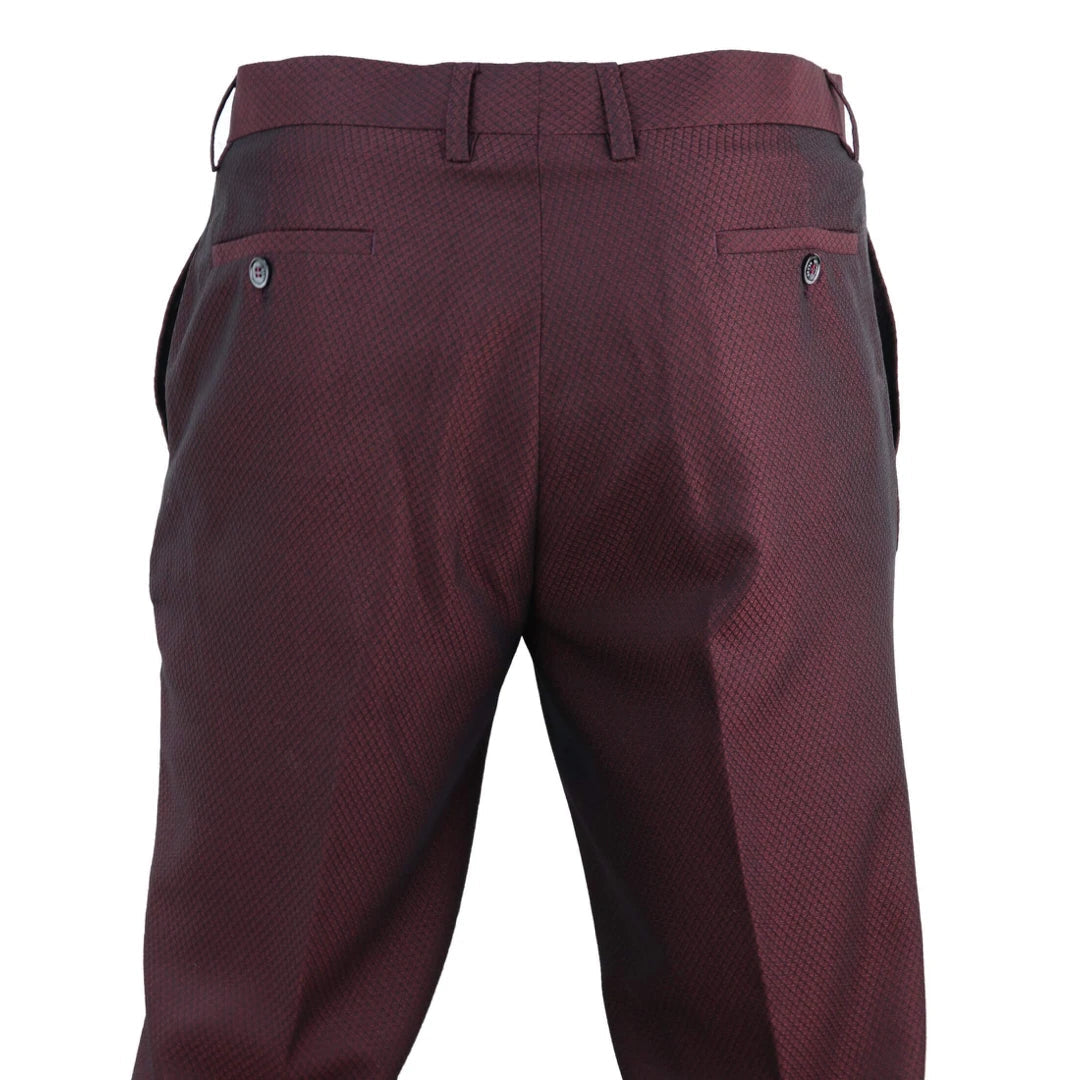 Mens Wine Red Trousers - Cavani Myers-TruClothing