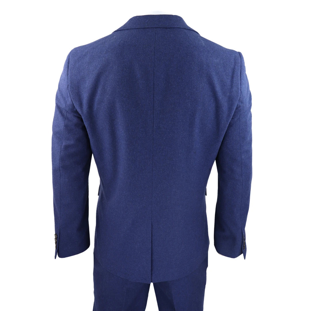 Mens Wool 3 Piece Blue Suit Double Breasted Waistcoat Wedding Party Vintage 1920s-TruClothing