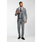 Mens Wool 3 Piece Grey Suit Double Breasted Waistcoat Wedding Party Vintage 1920s-TruClothing