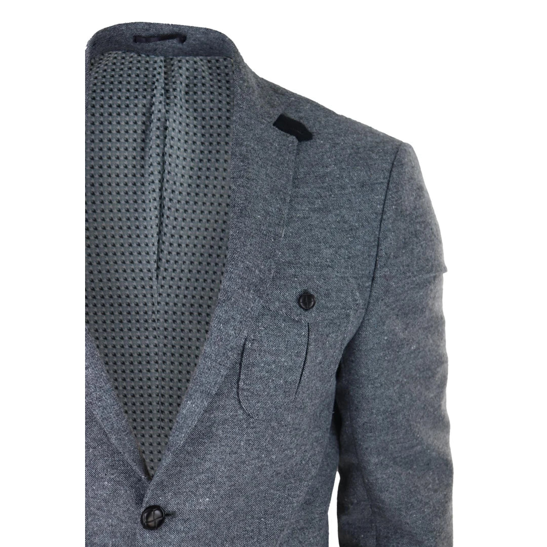 Men s Wool Tweed Shooting Jacket Hunting GreyTruClothing