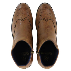 Mens Zip-Up Brogue Boots-TruClothing