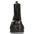 New Rock M-MILI084N-S5 Unisex Black 100% Leather Platform Military Boots-TruClothing