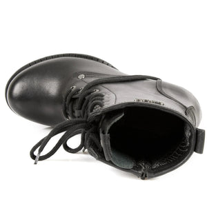 New Rock TR001-S1 Ladies Trail Black 100% Leather Gothic Punk Lace Boots-TruClothing