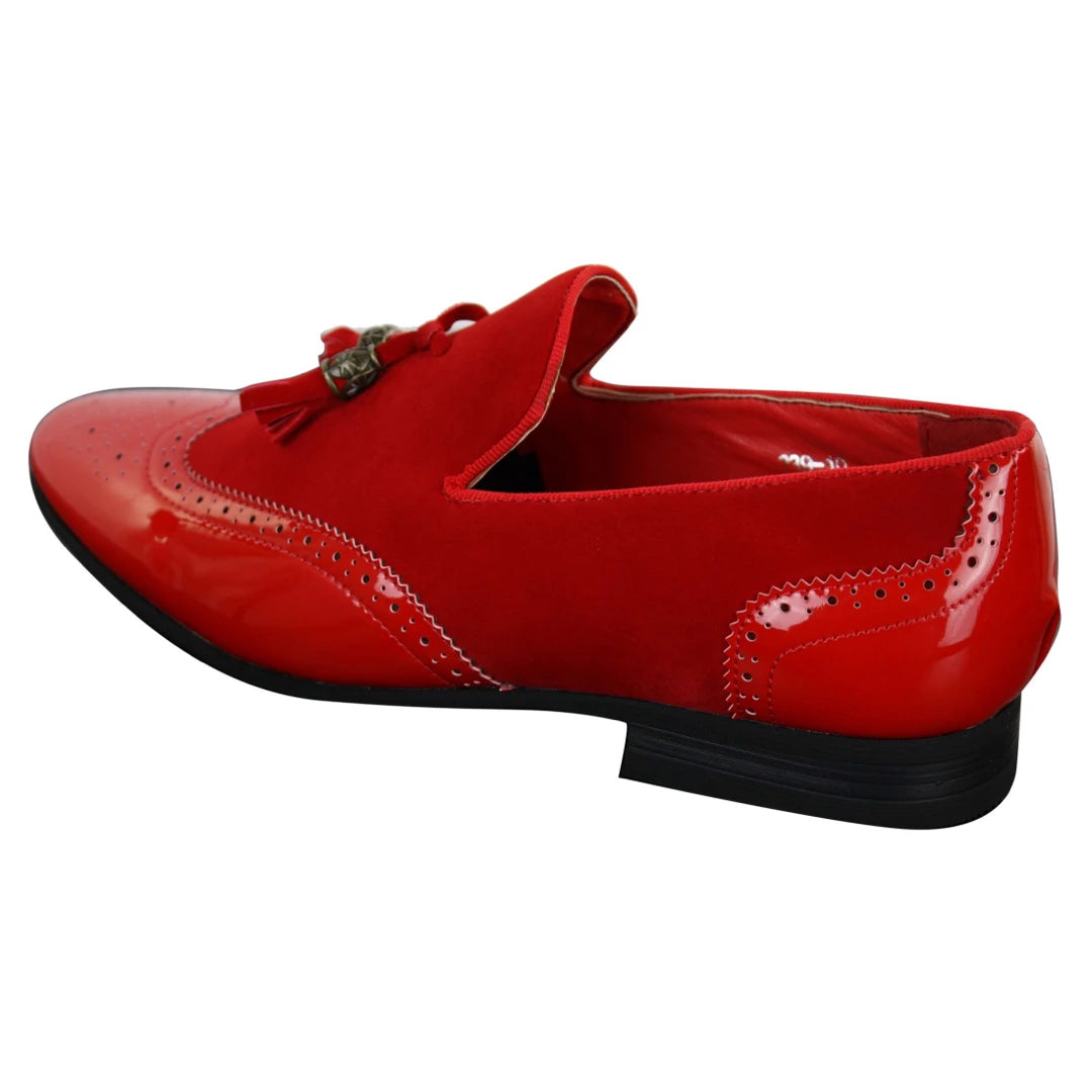 Red 2025 shiny loafers
