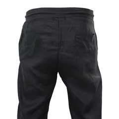 Rich Boy 1599 - Mens Pure Linen Trousers Smart Casual Elasticated Waist Summer Beach Holiday Slacks-TruClothing