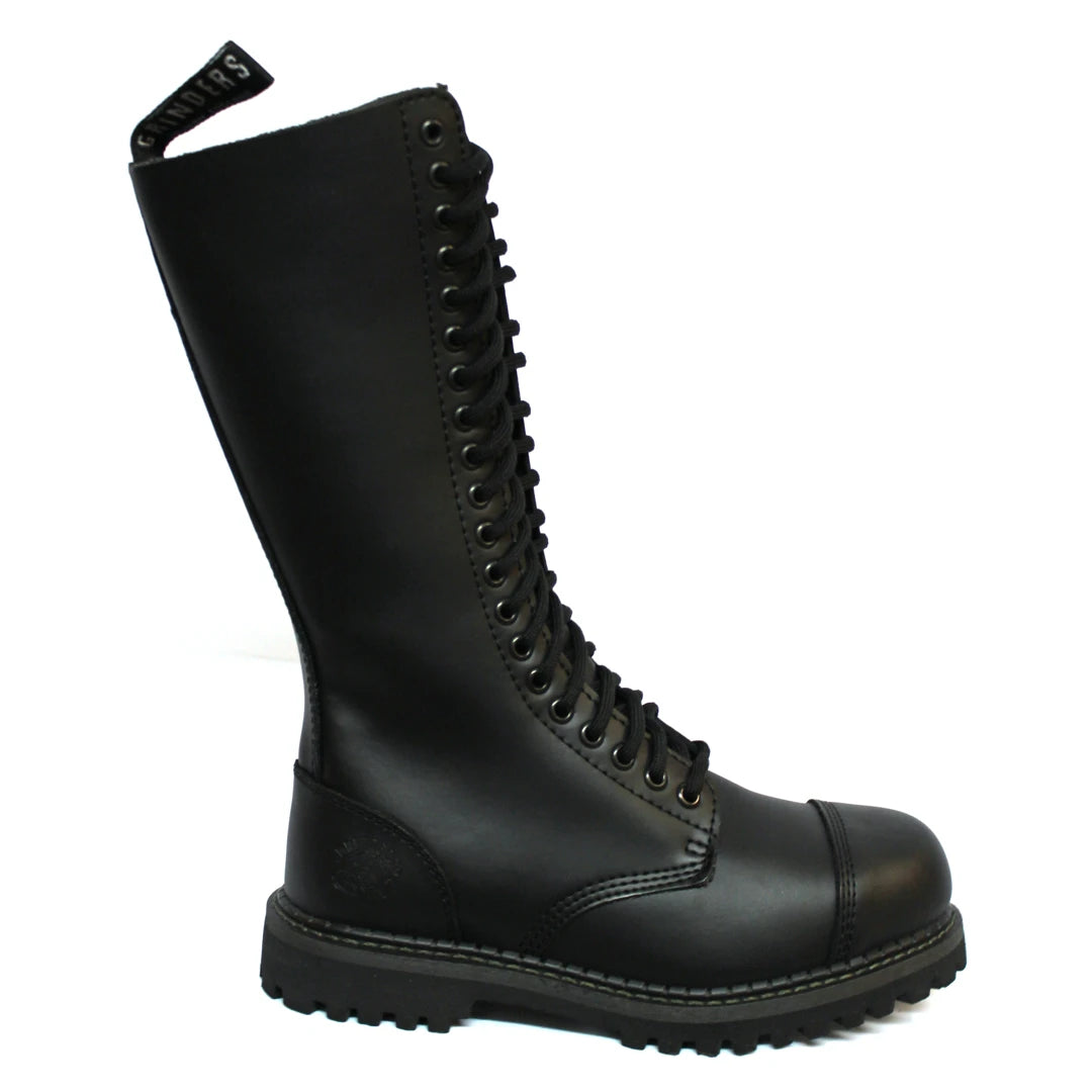 Unisex Leather Military Boots Black Ginders Safety Steel Toe – TruClothing