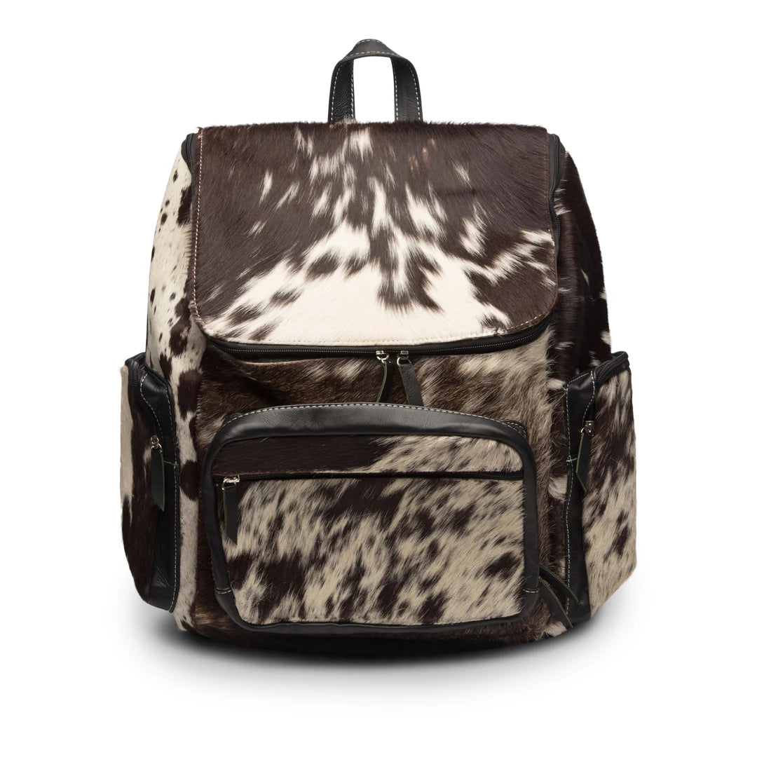Unisex Rucksack Real Leather Cow Skin Zipped Bag Mens Ladies Carrier-TruClothing
