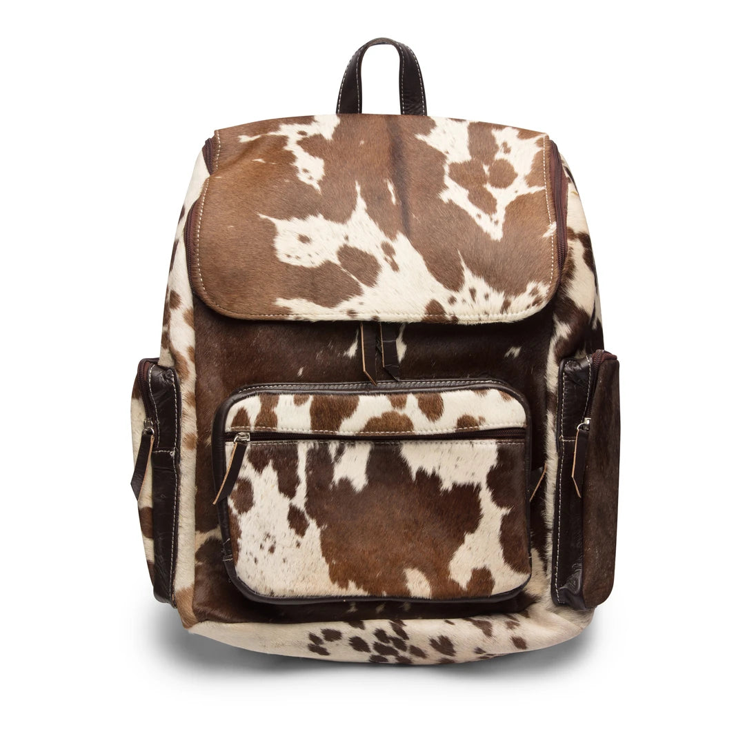 Unisex Rucksack Real Leather Cow Skin Zipped Bag Mens Ladies Carrier-TruClothing