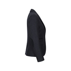 Women Black Blazer Waistcoat Tweed Herringbone Wool Classic Smart Casual Vintage 1920s-TruClothing