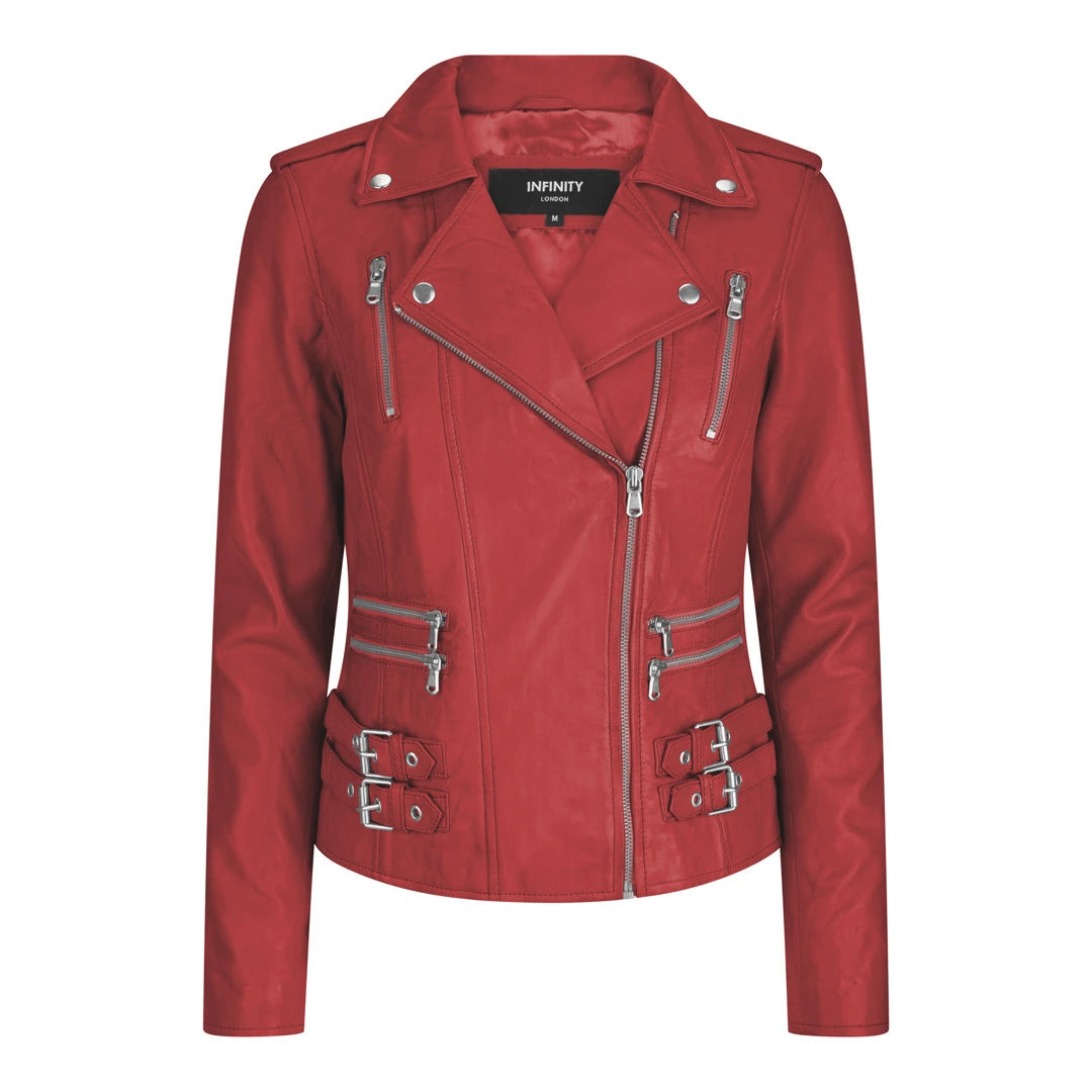 Womens Biker Style Leather Jacket-TruClothing