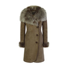 Women's Brown Sheepskin Coat-TruClothing