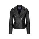 Womens Cross Zip Biker Real Leather Jacket Brando Red Black Retro Classic Motorcycle-TruClothing