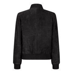 Womens Genuine Suede Bomber Jacket Leather Casual Varsity Vintage Casual-TruClothing