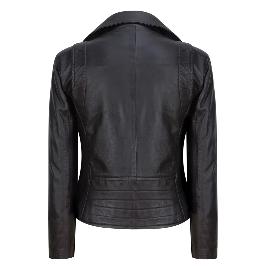 Womens Real Leather Biker Jacket-TruClothing