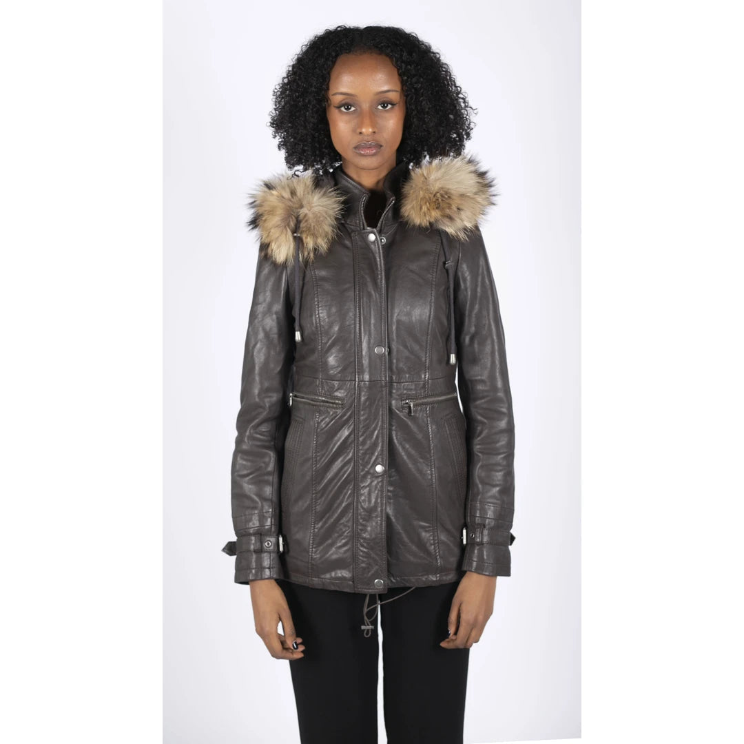 Grey parka womens online