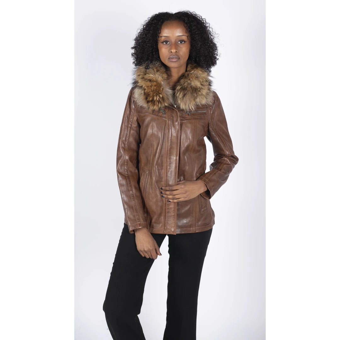 Best Black Bomber Leather Jacket With Fur Collar | PalaLeather