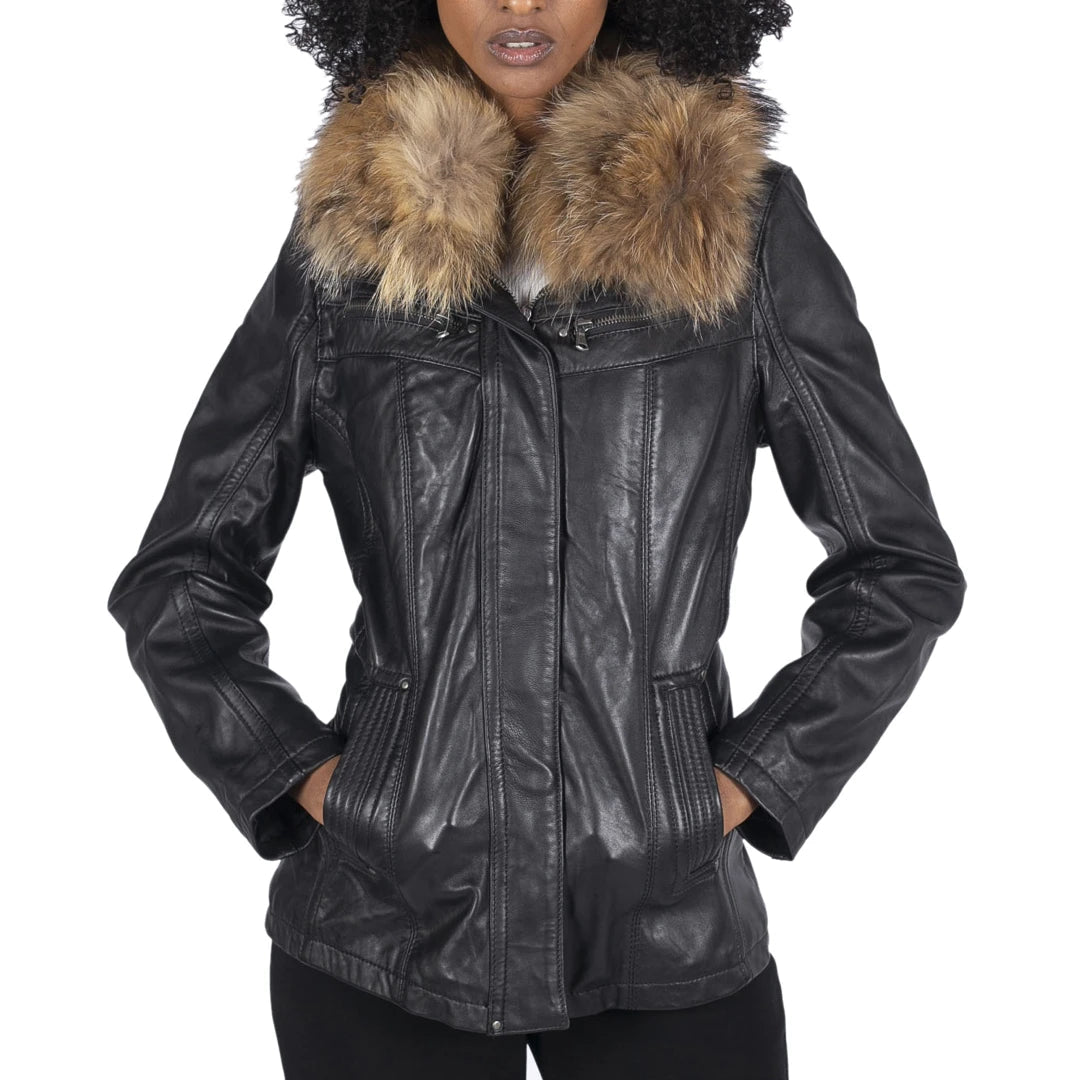 Black parka fur hood womens shop