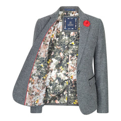 Women's Tailored Fit Grey Blazer-TruClothing