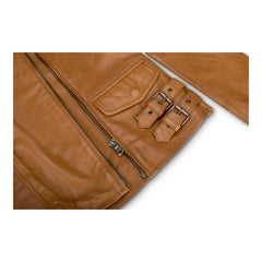 Womens Tan Brown Fitted Jacket-TruClothing