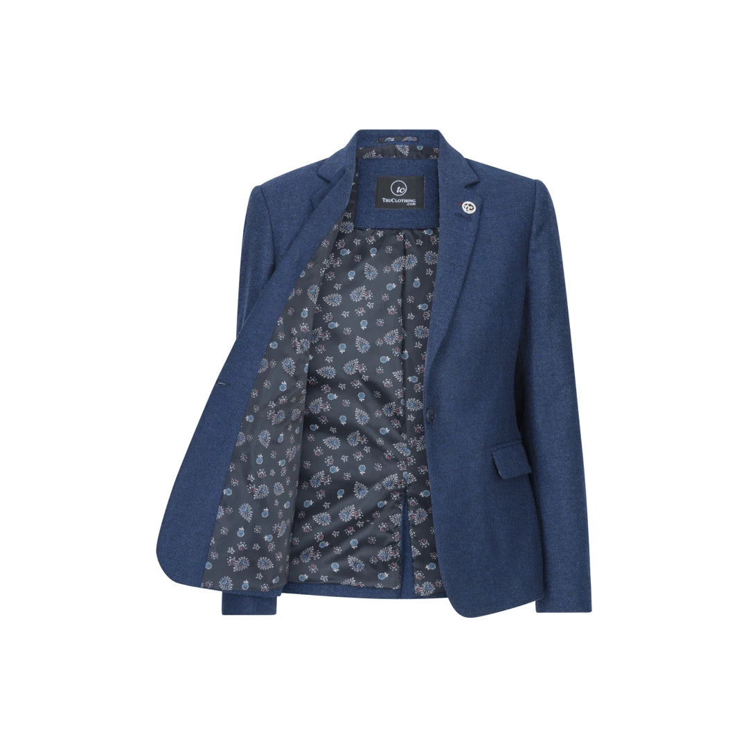 Blue tweed coat womens deals