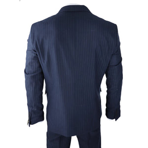 Herrenanzug zweireihiger Marineblau Nadelstreifen 1920er Jahre Mafia Gangster Blinders - TruClothing.com - 5