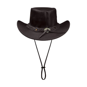 Australien Unisex Cowboy Echtleder Mütze Reiter Klassisch Retro Design - Braun - Infinity Leather - 7