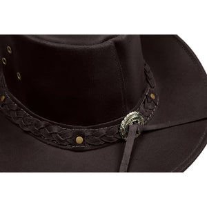 Australien Unisex Cowboy Echtleder Mütze Reiter Klassisch Retro Design - Braun - Infinity Leather - 8