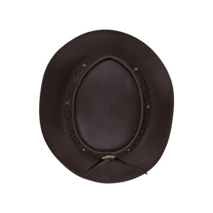 Australien Unisex Cowboy Echtleder Mütze Reiter Klassisch Retro Design - Braun - Infinity Leather - 9
