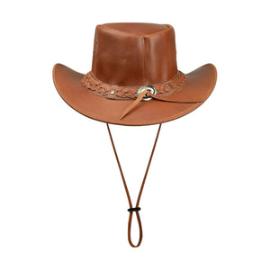 Australien Unisex Cowboy Echtleder Mütze Reiter Klassisch Retro Design - Kamel - Infinity Leather - 12