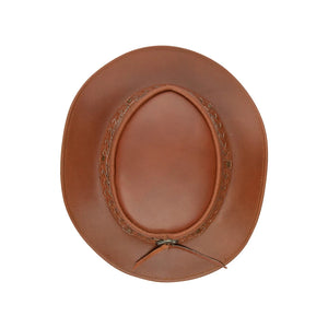 Australien Unisex Cowboy Echtleder Mütze Reiter Klassisch Retro Design - Kamel - Infinity Leather - 14