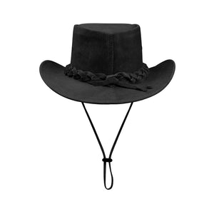 Australien Unisex Cowboy Echtleder Mütze Tanzen Klassisch Retro Design - Schwarz - Infinity Leather - 2