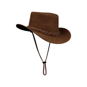 Australien Unisex Cowboy Echtleder Mütze Tanzen Klassisch Retro Design - Braun - Infinity Leather - 6